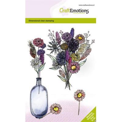 CraftEmotions Dimensional Clear Stamps - Trockenblumen - Vase